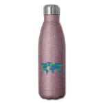 Peace on Earth - Insulated Stainless Steel Water Bottle - pink glitter