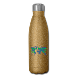 Peace on Earth - Insulated Stainless Steel Water Bottle - gold glitter