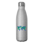 Peace on Earth - Insulated Stainless Steel Water Bottle - silver glitter