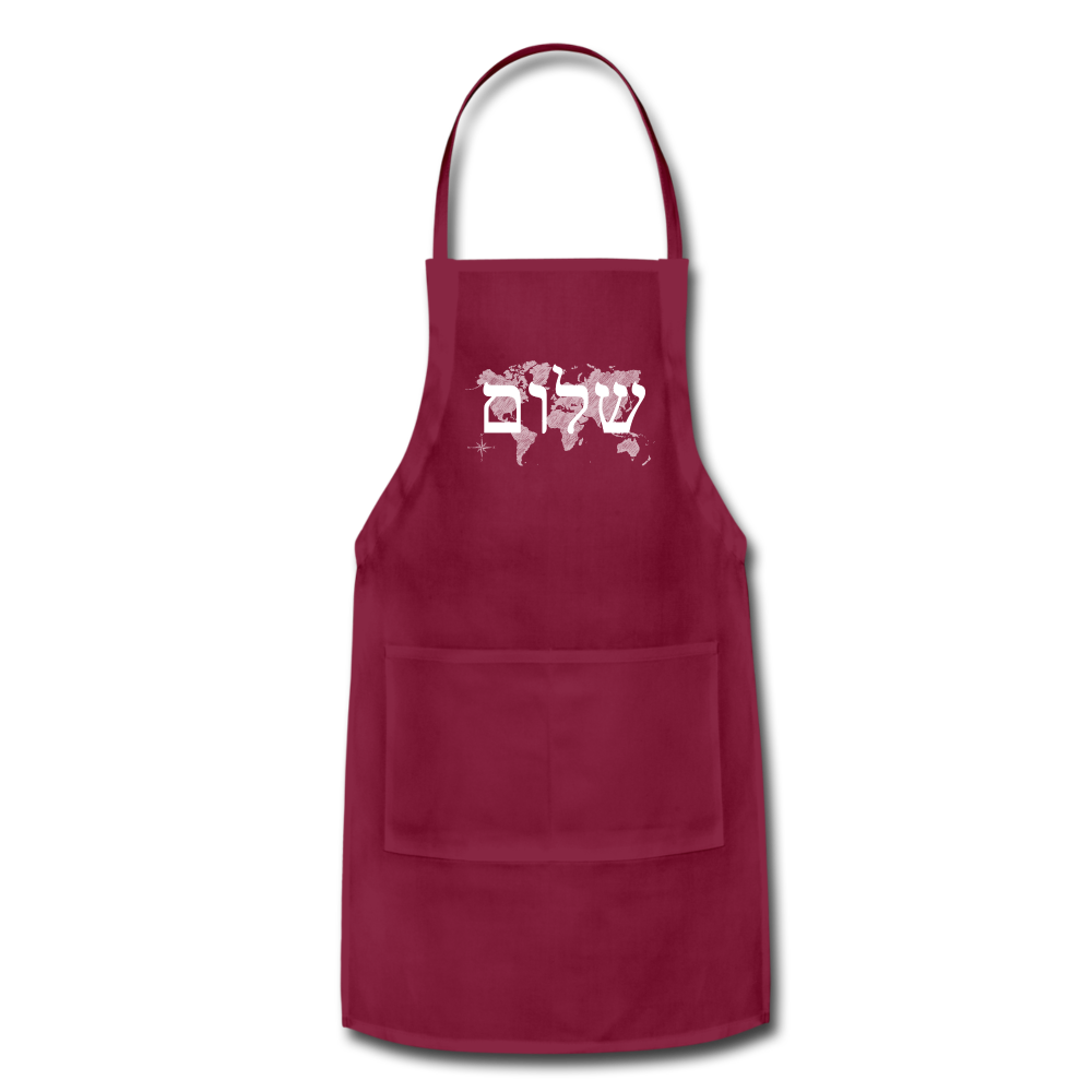 Peace on Earth - Adjustable Apron - burgundy