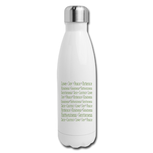 Fruit of the Spirit - Insulated Stainless Steel Water Bottle - white