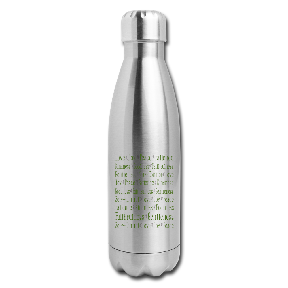 Fruit of the Spirit - Insulated Stainless Steel Water Bottle - silver