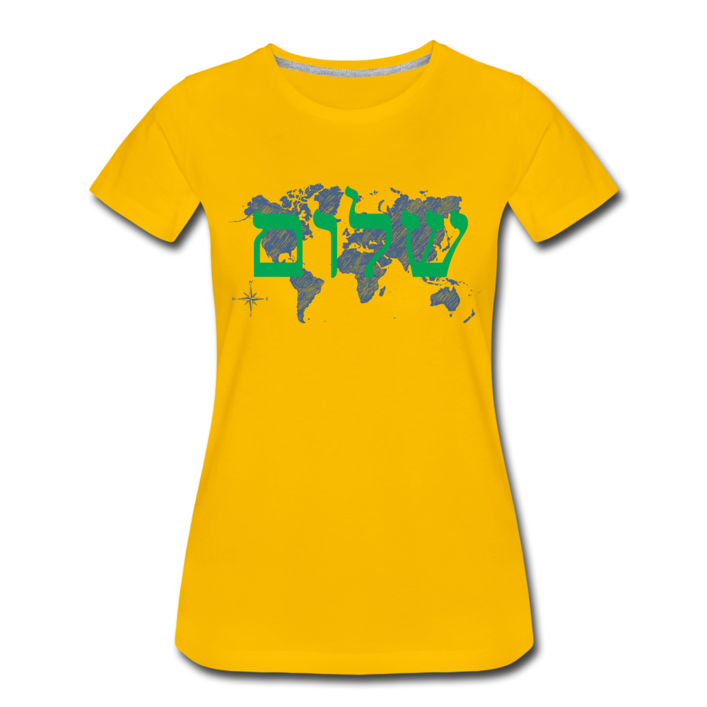 Peace on Earth - Women’s Premium T-Shirt - sun yellow