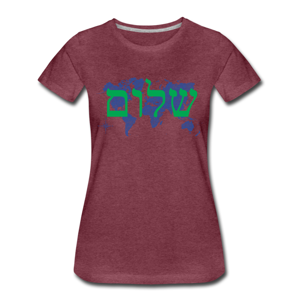 Peace on Earth - Women’s Premium T-Shirt - heather burgundy
