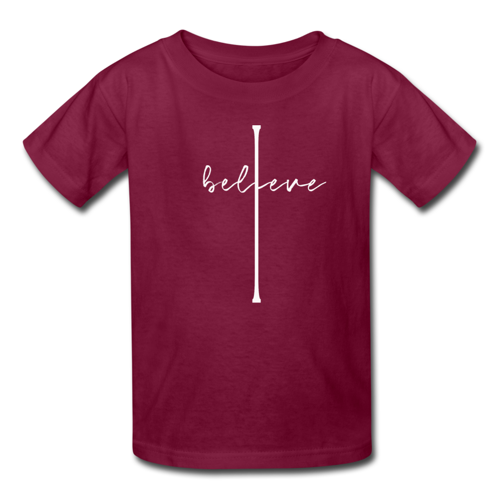 I Believe - Kids' T-Shirt - burgundy