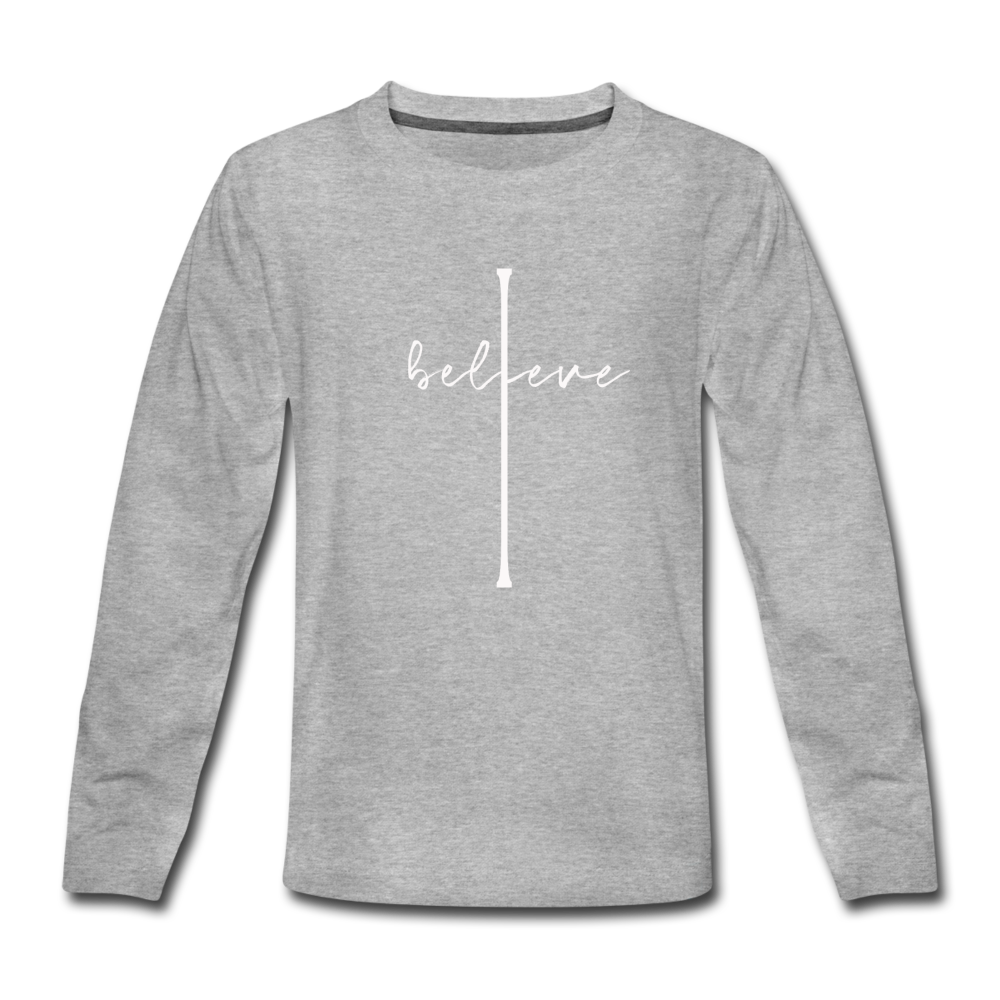I Believe - Kids' Premium Long Sleeve T-Shirt - heather gray