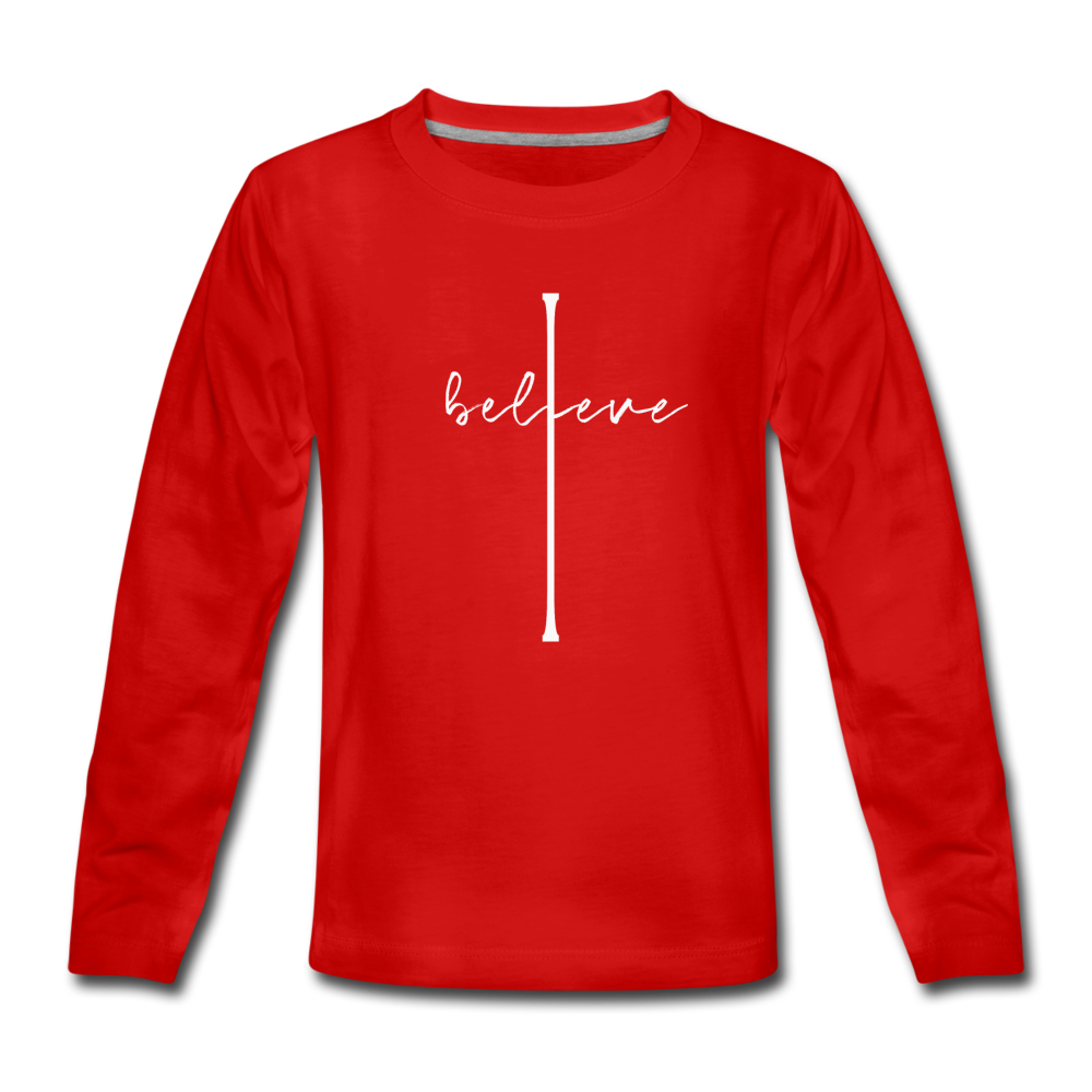 I Believe - Kids' Premium Long Sleeve T-Shirt - red
