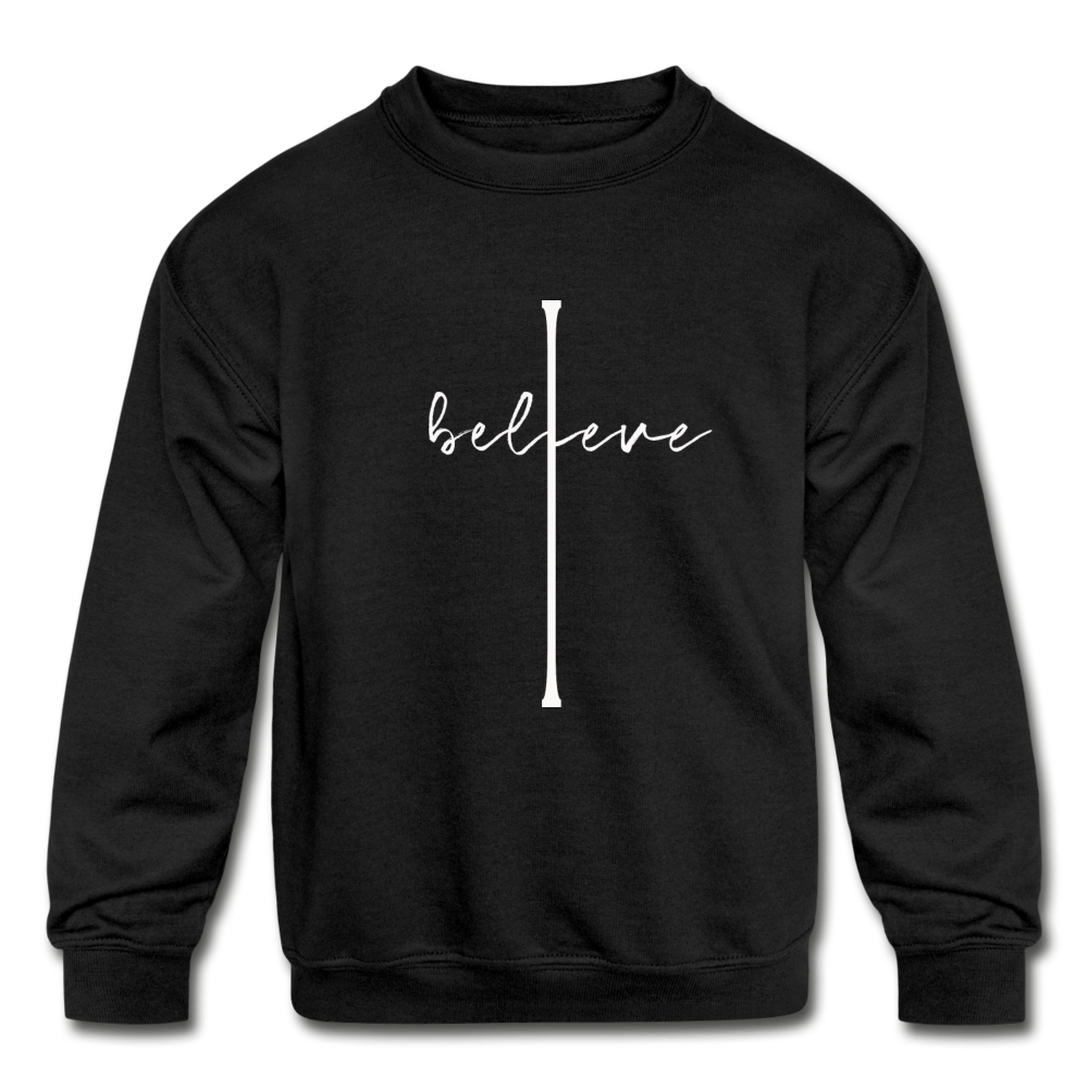I Believe - Kids' Crewneck Sweatshirt - black