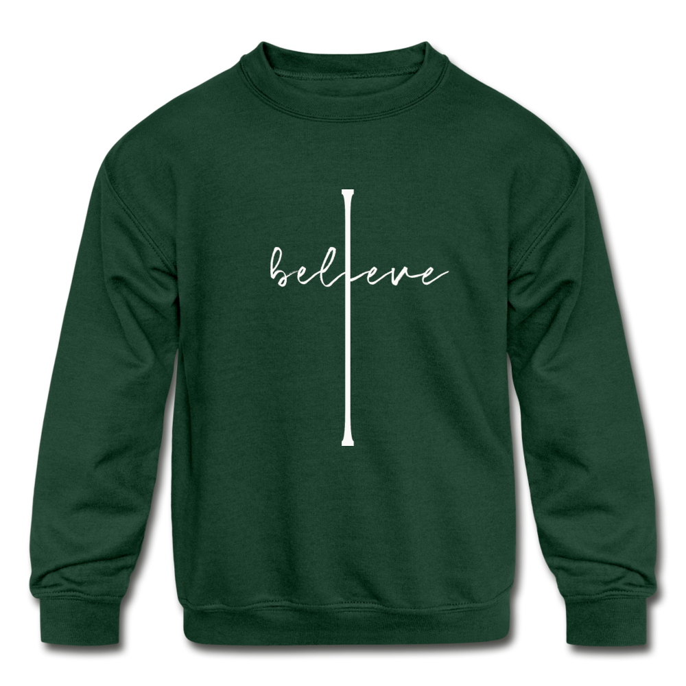 I Believe - Kids' Crewneck Sweatshirt - forest green