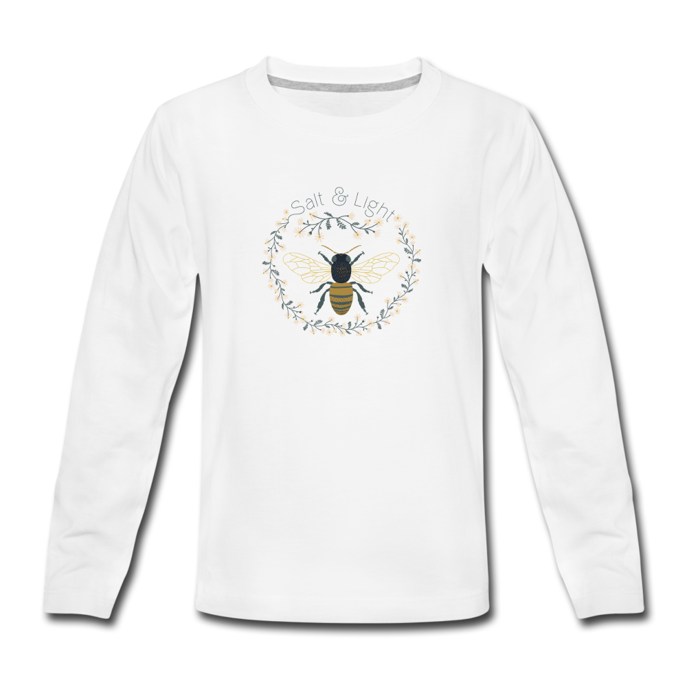 Bee Salt & Light - Kids' Premium Long Sleeve T-Shirt - white