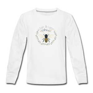 Bee Salt & Light - Kids' Premium Long Sleeve T-Shirt - white