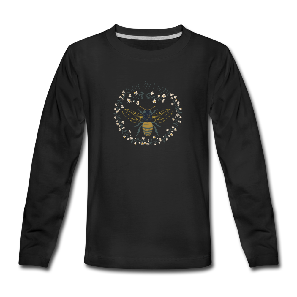 Bee Salt & Light - Kids' Premium Long Sleeve T-Shirt - black