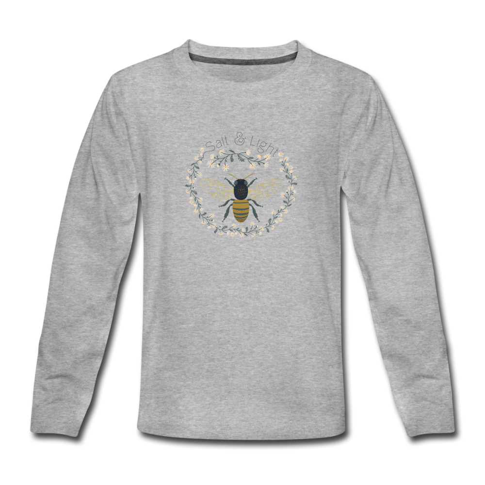 Bee Salt & Light - Kids' Premium Long Sleeve T-Shirt - heather gray