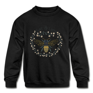 Bee Salt & Light - Kids' Crewneck Sweatshirt - black