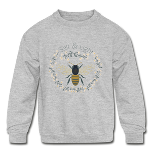 Bee Salt & Light - Kids' Crewneck Sweatshirt - heather gray