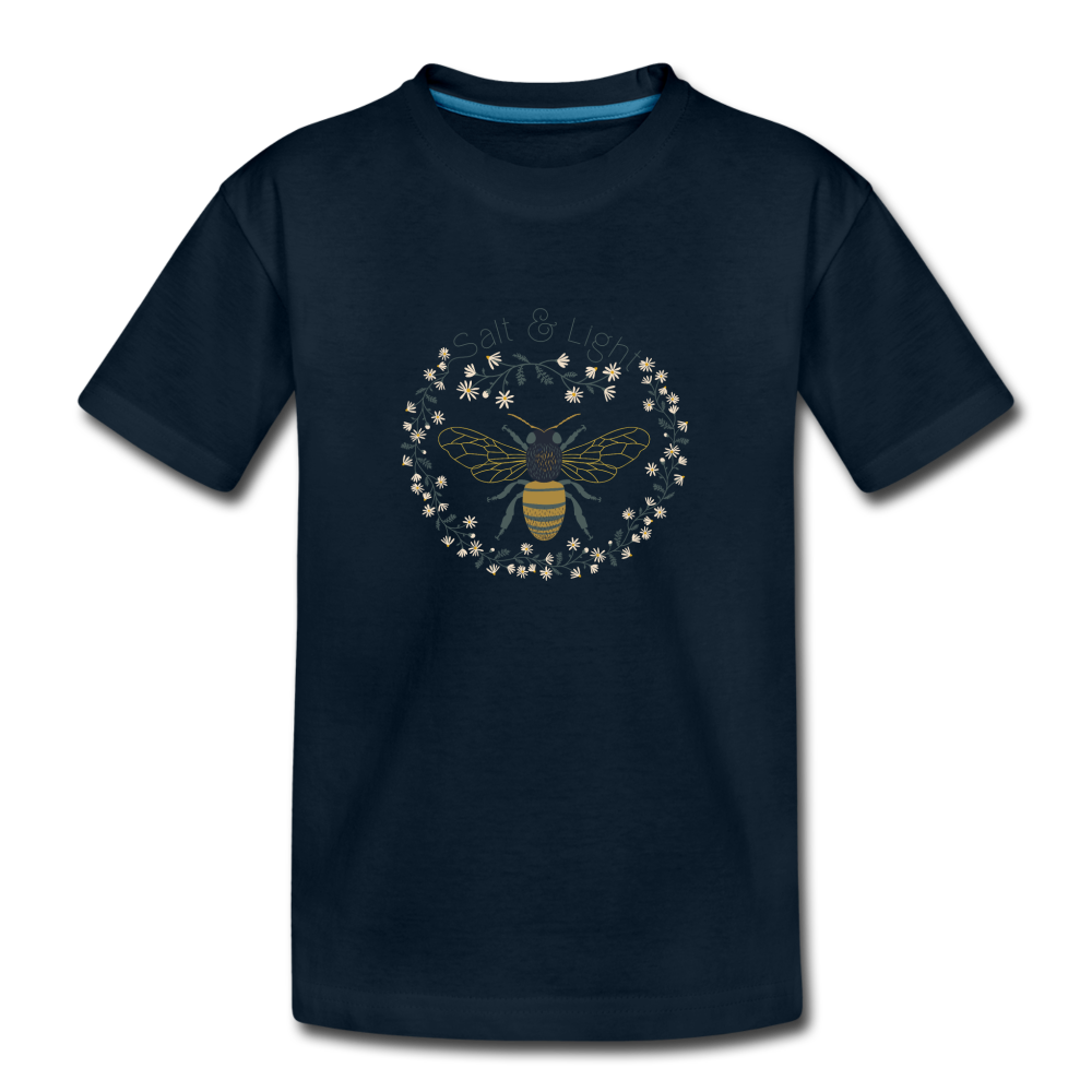 Bee Salt & Light - Toddler Premium Organic T-Shirt - deep navy