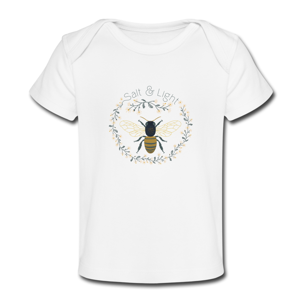 Bee Salt & Light - Organic Baby T-Shirt - white
