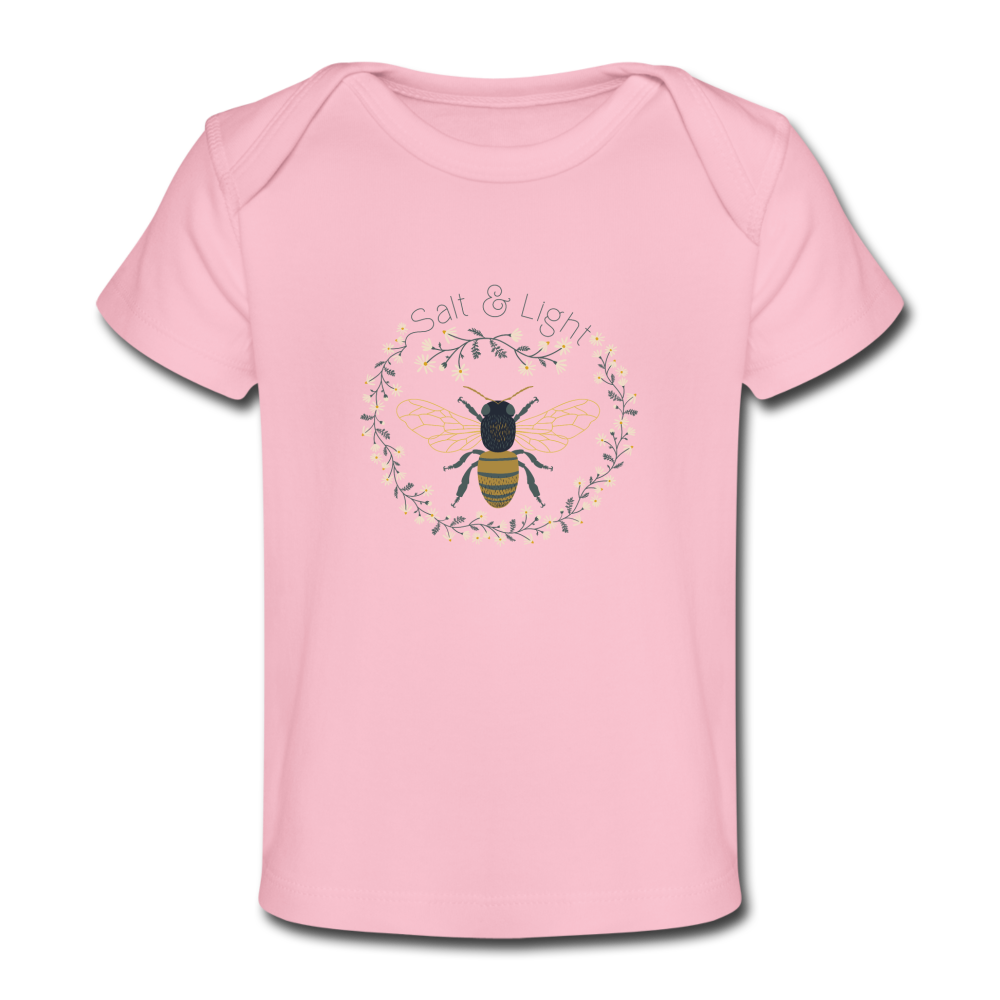 Bee Salt & Light - Organic Baby T-Shirt - light pink