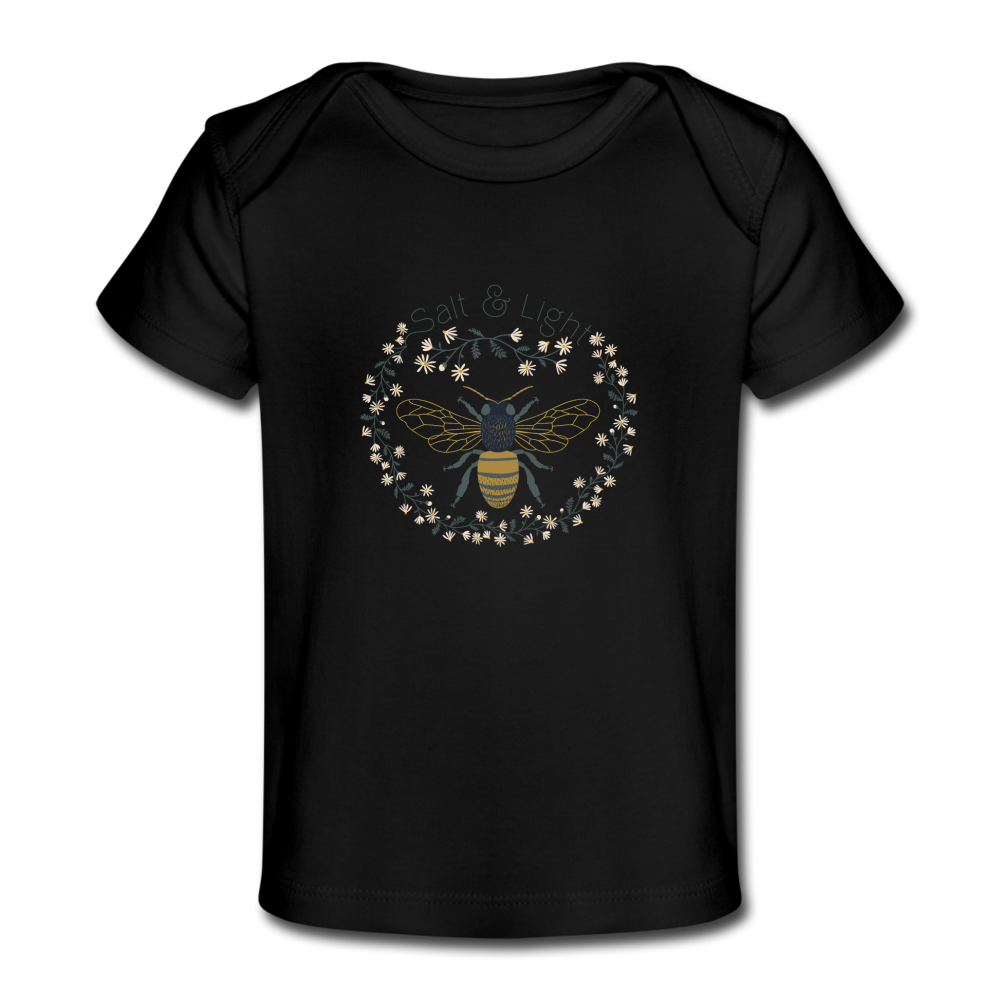 Bee Salt & Light - Organic Baby T-Shirt - black