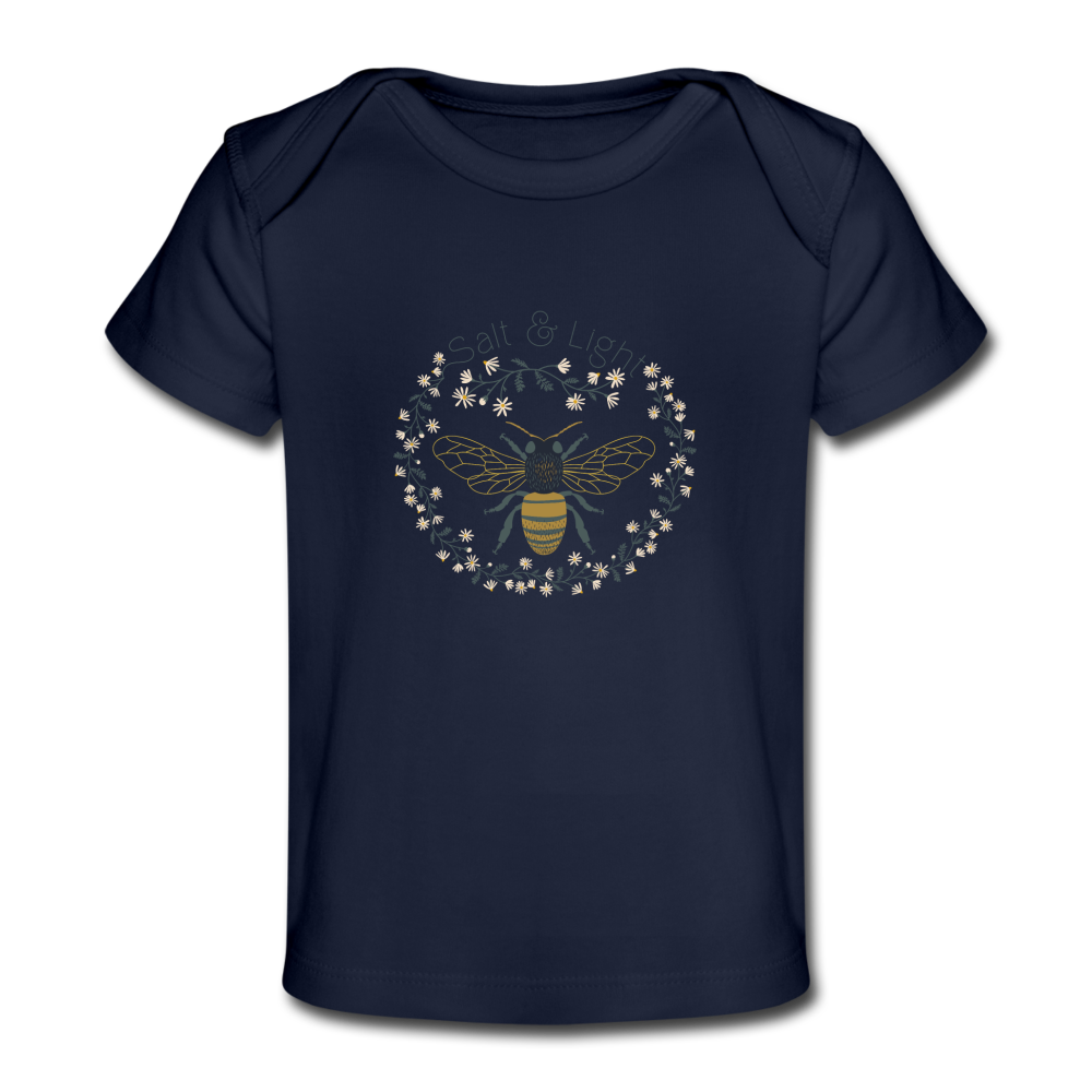 Bee Salt & Light - Organic Baby T-Shirt - dark navy