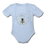 Bee Salt & Light - Organic Short Sleeve Baby Bodysuit - sky