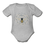 Bee Salt & Light - Organic Short Sleeve Baby Bodysuit - heather gray