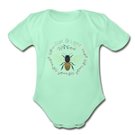 Bee Salt & Light - Organic Short Sleeve Baby Bodysuit - light mint