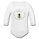 Bee Salt & Light - Organic Long Sleeve Baby Bodysuit - white