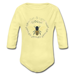 Bee Salt & Light - Organic Long Sleeve Baby Bodysuit - washed yellow