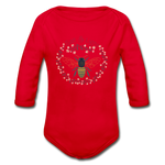 Bee Salt & Light - Organic Long Sleeve Baby Bodysuit - red