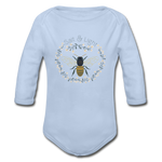Bee Salt & Light - Organic Long Sleeve Baby Bodysuit - sky