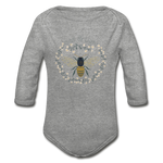 Bee Salt & Light - Organic Long Sleeve Baby Bodysuit - heather gray