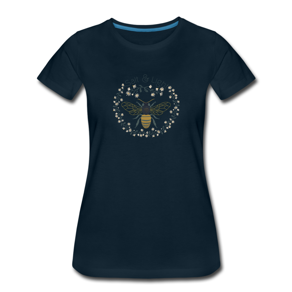 Bee Salt & Light - Women’s Premium T-Shirt - deep navy
