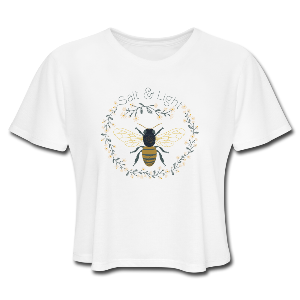 Bee Salt & Light - Women's Cropped T-Shirt - white