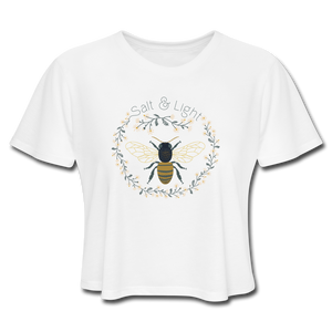 Bee Salt & Light - Women's Cropped T-Shirt - white