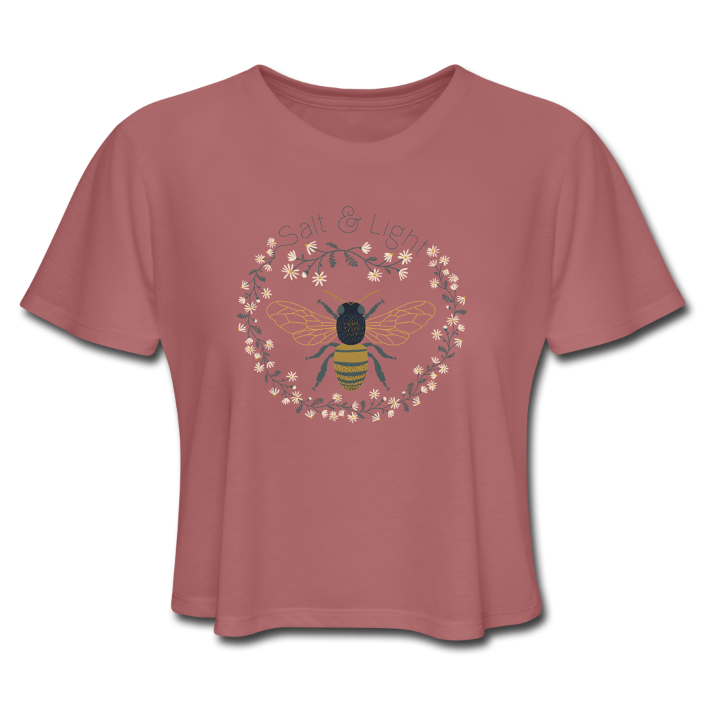 Bee Salt & Light - Women's Cropped T-Shirt - mauve