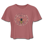Bee Salt & Light - Women's Cropped T-Shirt - mauve