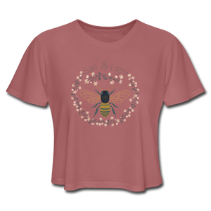 Bee Salt & Light - Women's Cropped T-Shirt - mauve
