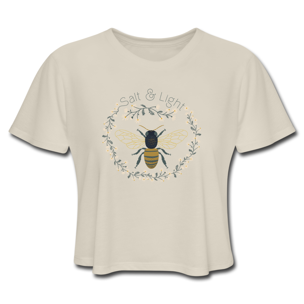 Bee Salt & Light - Women's Cropped T-Shirt - dust