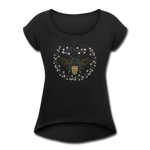 Bee Salt & Light - Women's Roll Cuff T-Shirt - black