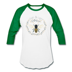 Bee Salt & Light - Baseball T-Shirt - white/kelly green