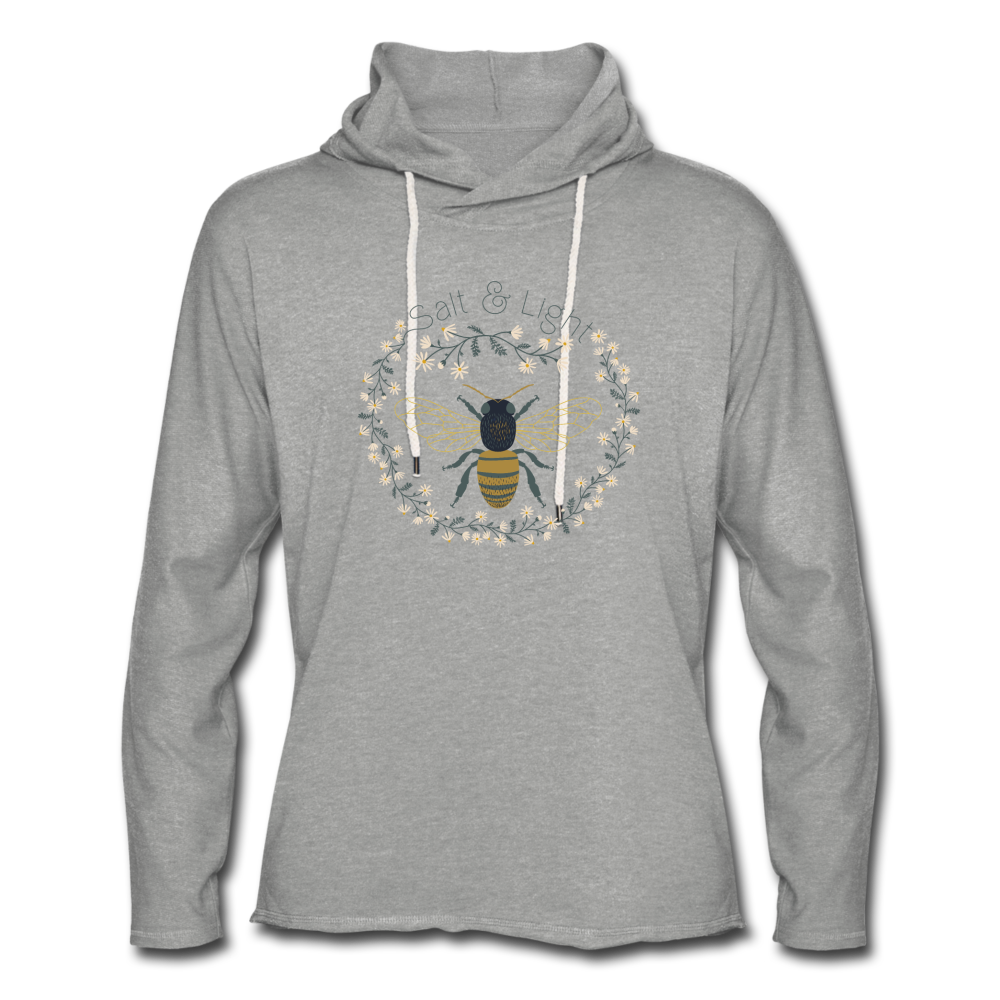 Bee Salt & Light - Unisex Lightweight Terry Hoodie - heather gray