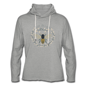 Bee Salt & Light - Unisex Lightweight Terry Hoodie - heather gray