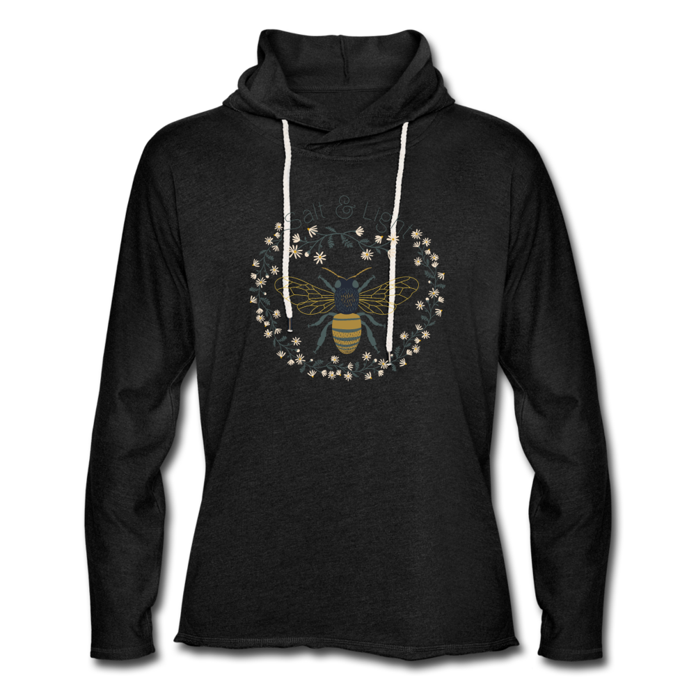 Bee Salt & Light - Unisex Lightweight Terry Hoodie - charcoal gray