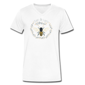 Bee Salt & Light - Men's V-Neck T-Shirt - white