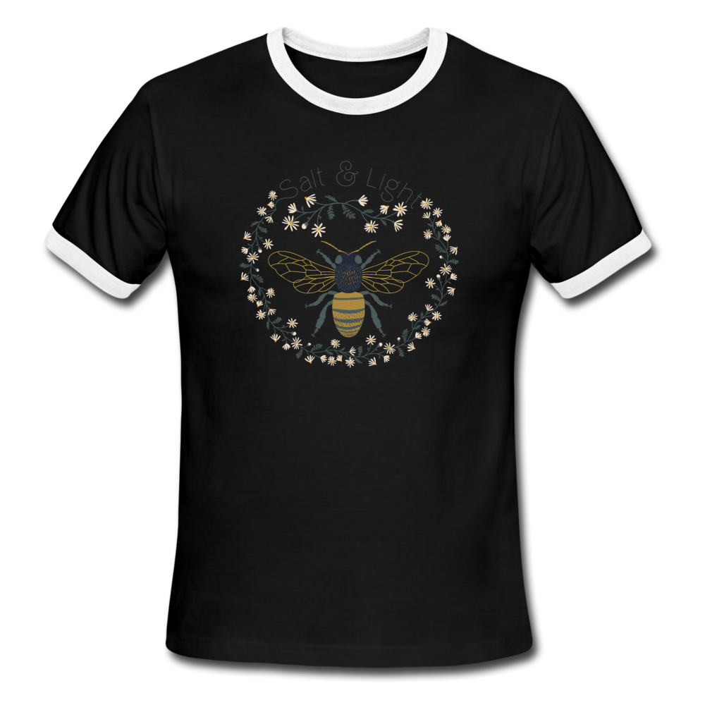Bee Salt & Light - Men's Ringer T-Shirt - black/white