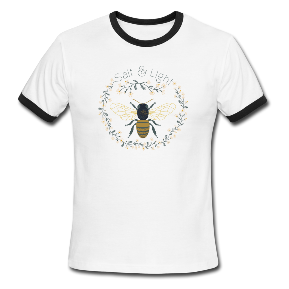Bee Salt & Light - Men's Ringer T-Shirt - white/black