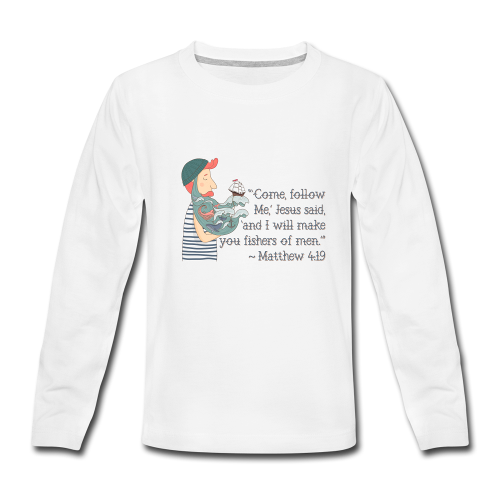 Fishers of Men - Kids' Premium Long Sleeve T-Shirt - white