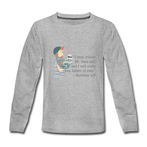 Fishers of Men - Kids' Premium Long Sleeve T-Shirt - heather gray