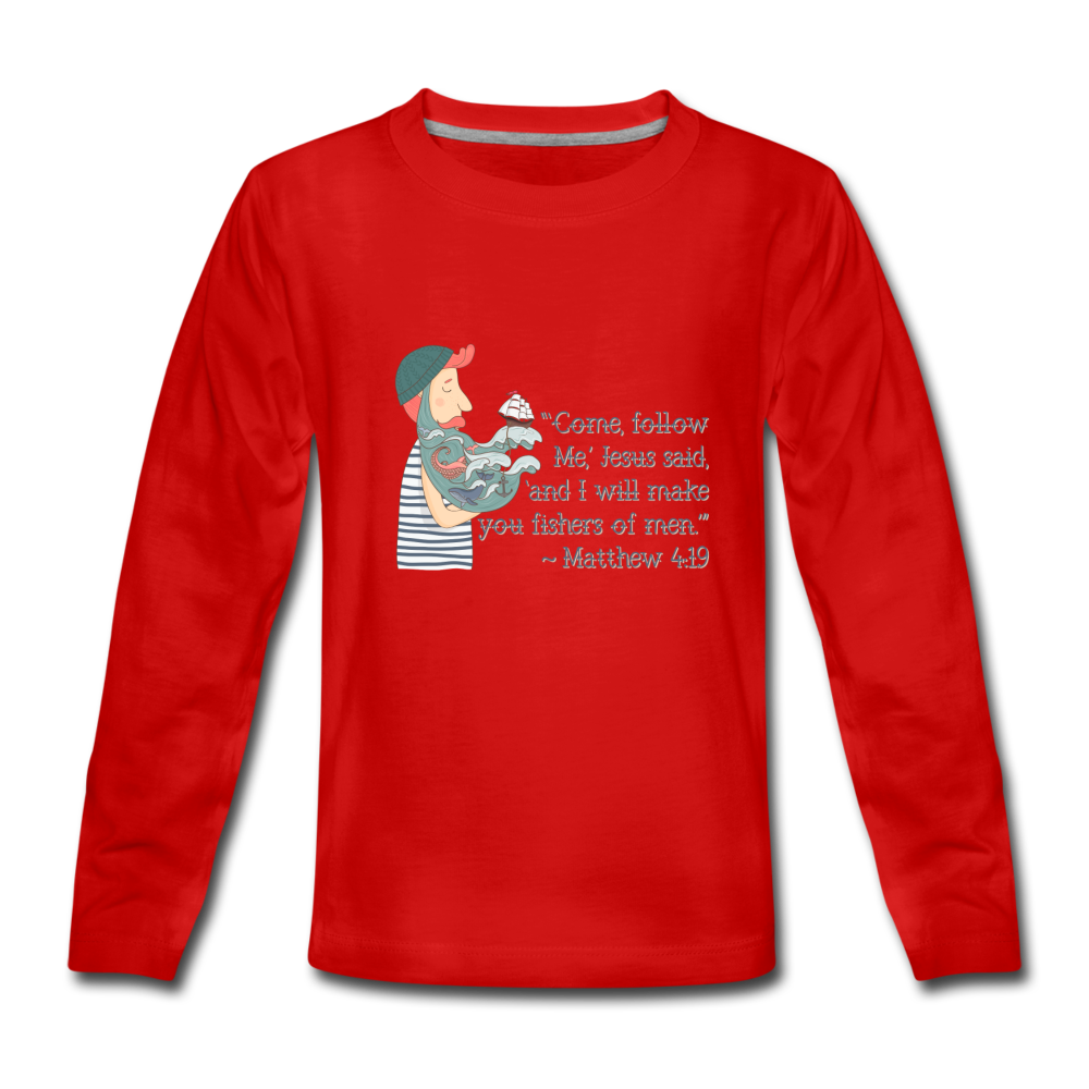 Fishers of Men - Kids' Premium Long Sleeve T-Shirt - red